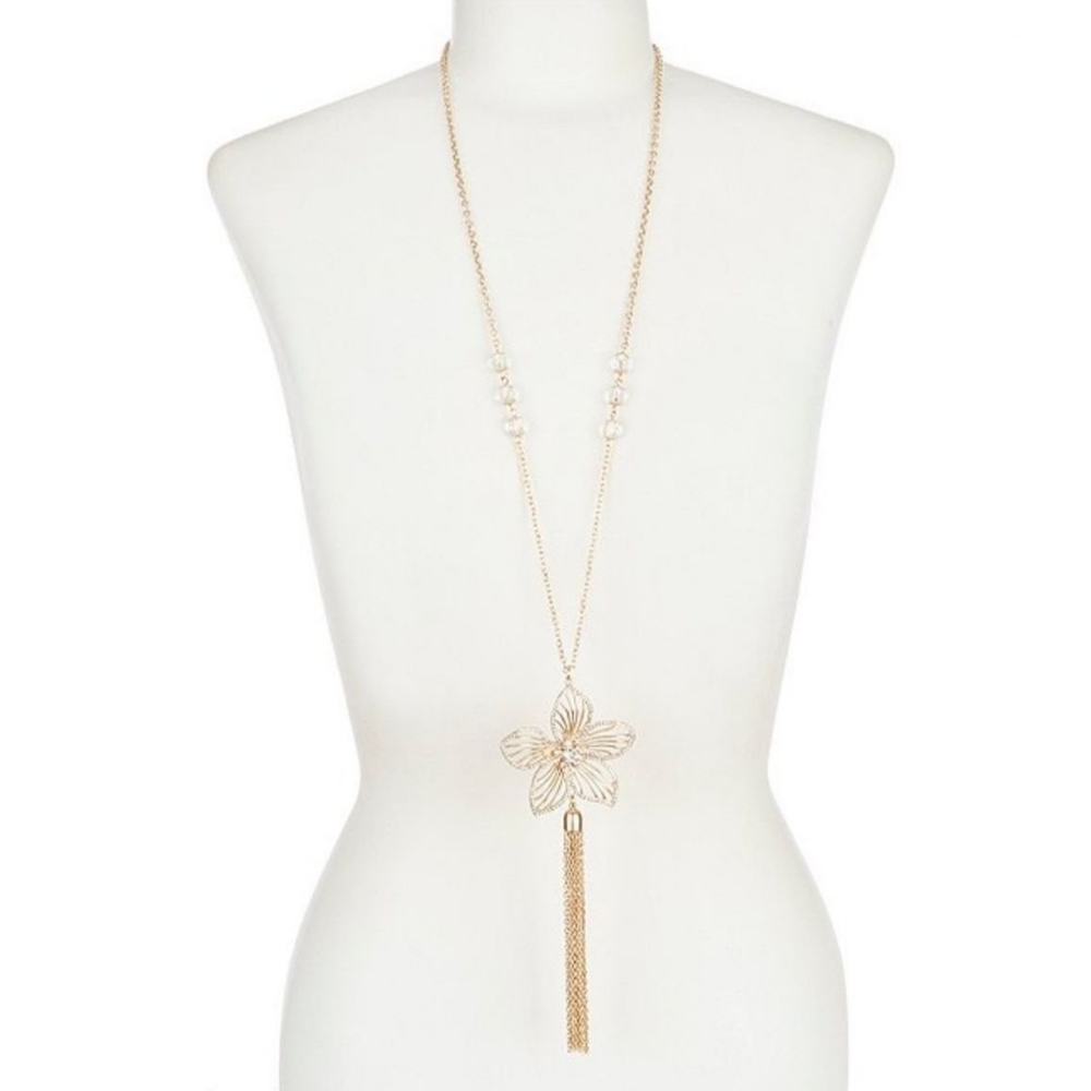 Belle Badgly Mischka Tassel Necklace